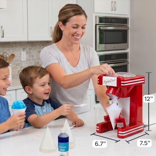 Snow Cone Shaved Ice Machine (Single Serve / Red)