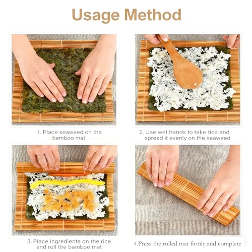 9.5"x9.5"Bamboo Sushi Rolling Mat