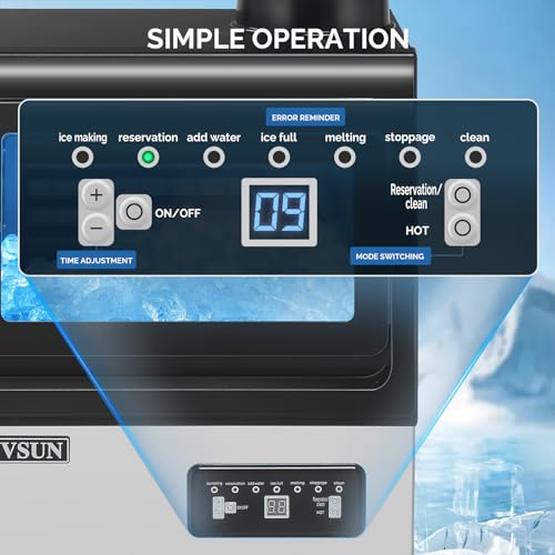 90LBS 24H Ice Maker Machine with 2 Water Inlets (90LB)