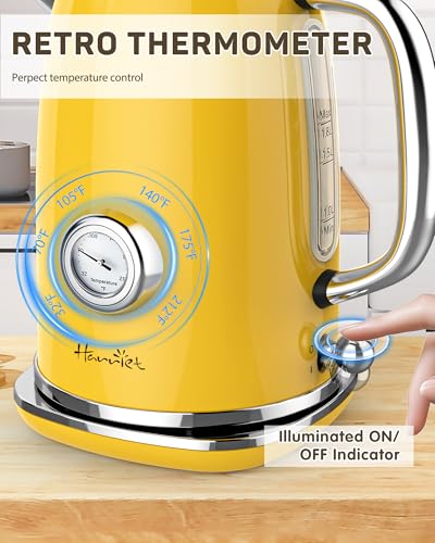 61 oz Electric Kettle with Thermometer (Yellow)