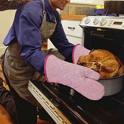 Yarn Dyed Oven Mitts 1 Pair (Oven Mitts - Red 2)