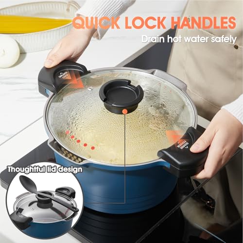 8.5qt Pasta Pot with Strainer Lid (Blue)