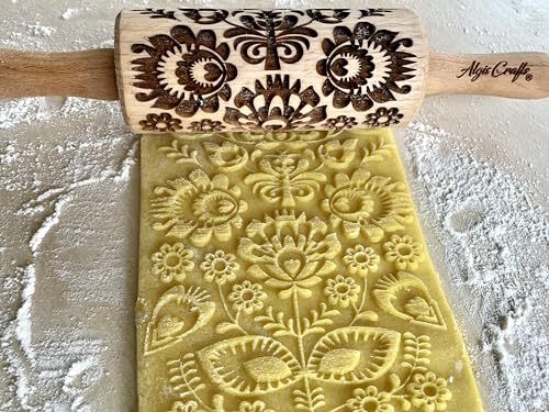 FLOWERS 3 Kid Rolling Pin Set with Damask
