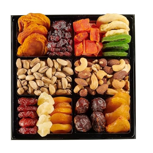 Dried Fruit & Nuts Gift Basket Arrangement Platter (6-Pack)