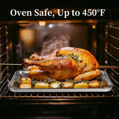 Stainless Steel Baking Sheet Set of 2 (17.5 x 13 x 1.1 Inch, 2 Pack)