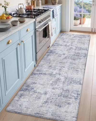 Kitchen Floor Mats Cushioned Anti Fatigue Runner Rug 23x86 Blue (Blue / 86"L x 23"W x 0.4"Th)