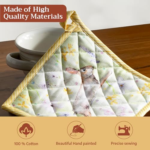 Pot Holders 100% Cotton Potholders (095 - Easter Zest / 8" x 8" (Pot Holder Pack of 2))