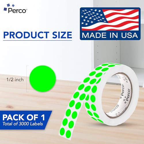 Neon Green Round Circle Dot Sticker 1 (Green - Neon / 0.5 Inch)