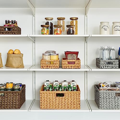 Extra Large Wicker Baskets with Handles (Natural / 16½"L x 13"W x 7½"H)