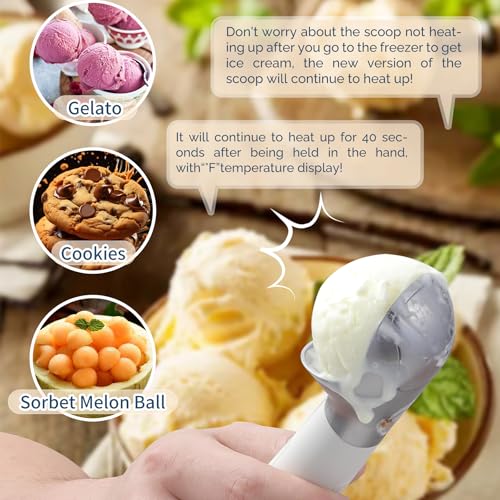 Heated Ice Cream Scoop Rechargeable (White / 2 oz)