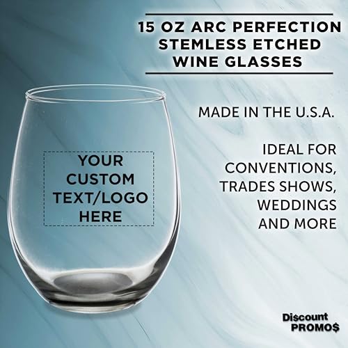 Custom Stemless Wine Glasses in Bulk by ARC Perfection (100 Count)