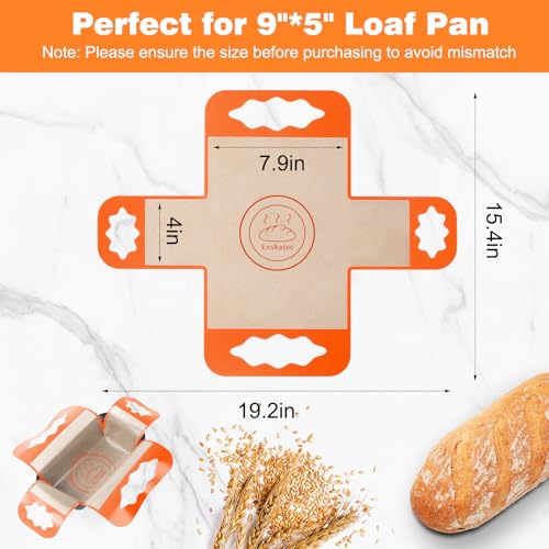2 Pcs Reusable Silicone Bread Loaf Pan Liners (Orange)