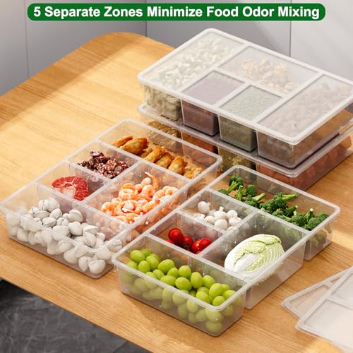 2 Pack Divided Veggie Tray with Lid