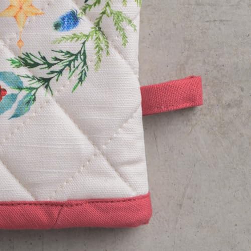 Maison d'Hermine Oven Gloves 100% Cotton Oven Mitt (100 - Holly Time / 7.5" x 13" (Oven Mitt))