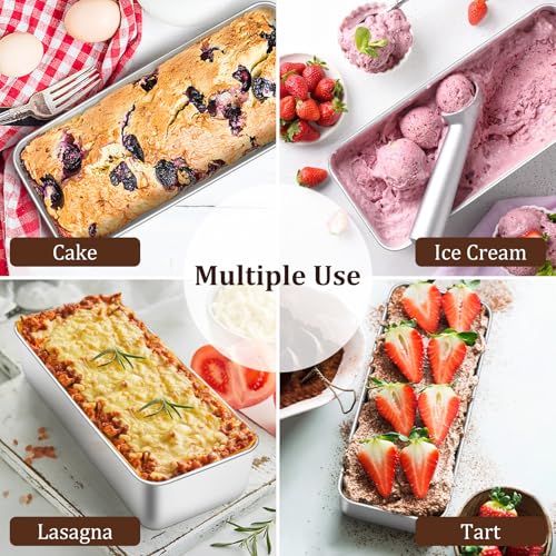 Loaf Pan 12 x 5 Inch Stainless Steel Loaf Pans for Baking Bread