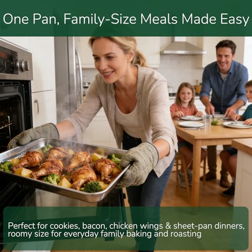 18 0 Stainless Steel Baking Sheet with Cooling Rack (17.32 × 12.24 × 1 inch)