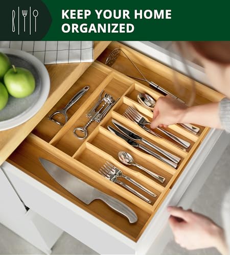Luxury Bamboo Kitchen Drawer Organizer