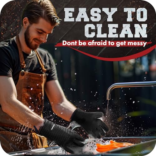 Silicone Smoker Oven Gloves (Black / One Size Fits Most)