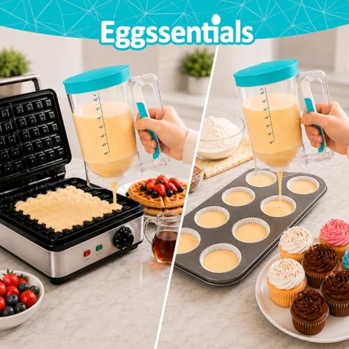 Pancake Dispenser for Batter (Teal / 4 Cup Capacity)