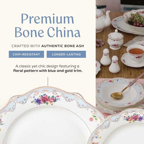 Romantic Bloom Bone China Dinnerware Set (57 Piece Set)