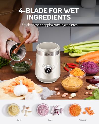 Electric Super Silent Blade Coffee Grinder (Cream / 2 Bowl)