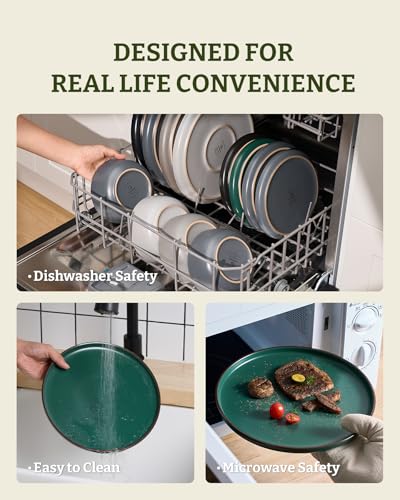 Mercury 12 Piece Stoneware Dinnerware Set (Dark Green / Service for 4 (Standard Dinner Set))
