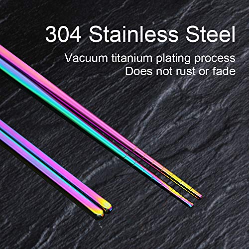 Stainless Steel Chopsticks (Rainbow)