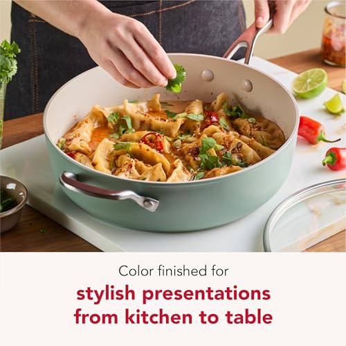 Hard Anodized Non Stick Ceramic Frying Pan 5 (Cardamom / 5 Quart)