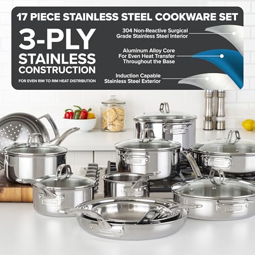 3 Ply Pots and Pans Set (17-Piece Set)