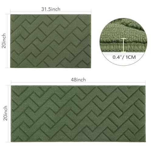 Kitchen Runner Rug (Green / 20"x59"+20"x32")