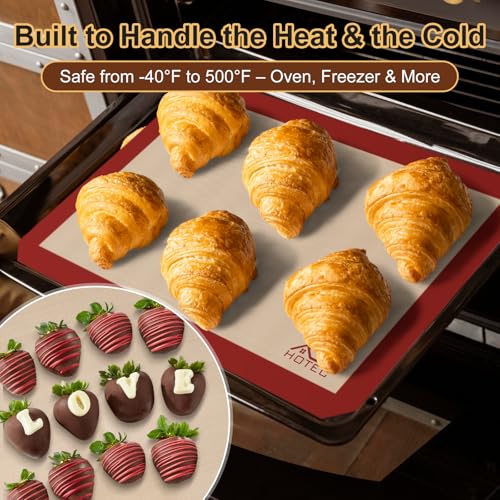 Silicone Baking Mats 3 Pack (3pcs: Red)