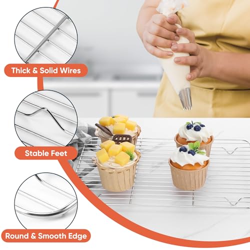 4 PCS Cooling Racks for Quarter Sheet Pan (11.6*9.1 Inch)