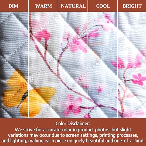 Maison d'Hermine Oven Gloves 100% Cotton Oven Mitt (050 - Blossoms in Spring / 7.5" x 13" (Oven Mitt))