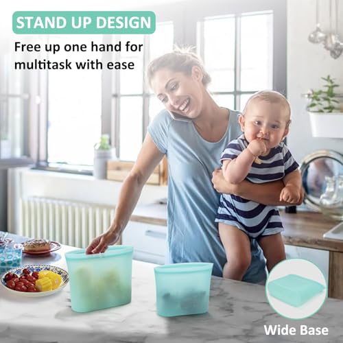 Reusable Sandwich & Snack Bags (Aqua | S+XS | 8 Pack)