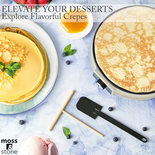 12” Electric Crepe Maker Machine (12 Inch Corded / Beige)