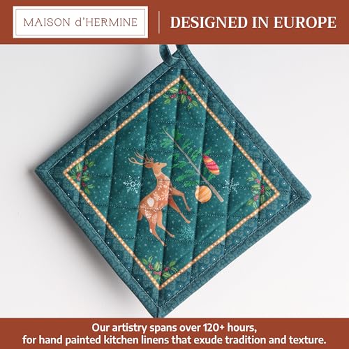 Pot Holders 100% Cotton Potholders (106 - Hygge Christmas / 8" x 8" (Pot Holder Pack of 1))