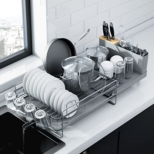 Extendable Dish Drying Rack (Standard / Gray)