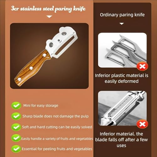 Vegetable Peeler Anti (Standard / Silver/Walnut color)