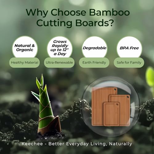Bamboo Cutting Board (3-Piece / Carbonized Bamboo (Brown))