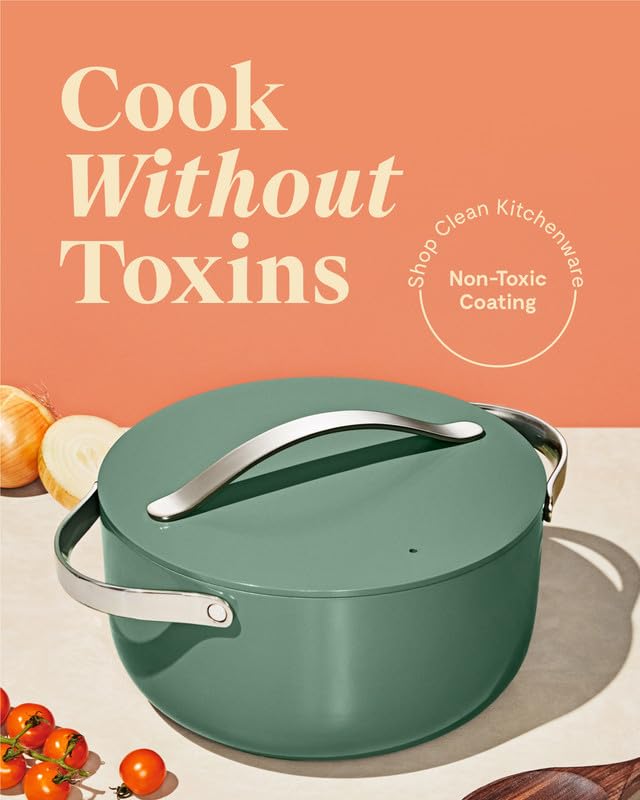 Non Stick Ceramic Dutch Oven Pot with Lid (Sage)