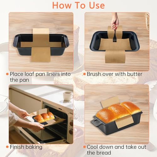 100 Pcs 8x4 in Loaf Pan Liners for Baking Bread Pan Parchment Paper (8.27*4.33 inch)