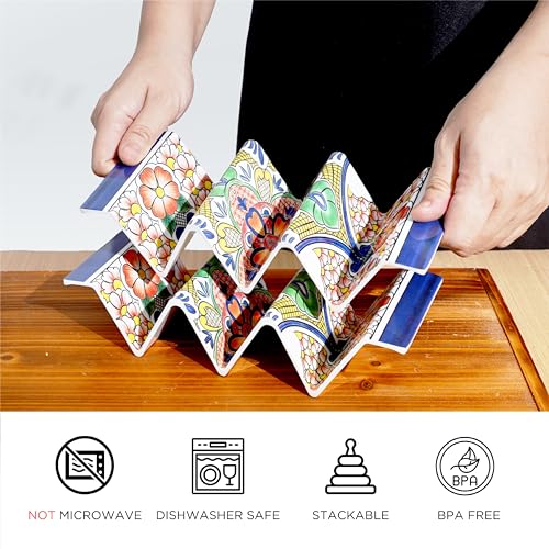 Melamine Taco Holder Stands (Set of 8 / Mars Blue)