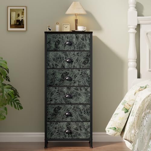 Dresser for Bedroom (Vintage Green / 11.5"D x 16"W x 39.6"H (6 Drawers))