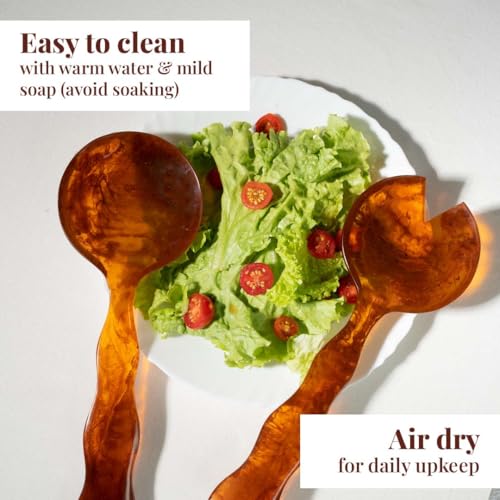 Resin Salad Servers (12 inches / Golden Brown)