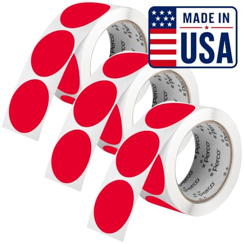 Red Perforated Round Circle Dot Sticker 2 (Red / 2 Inch)
