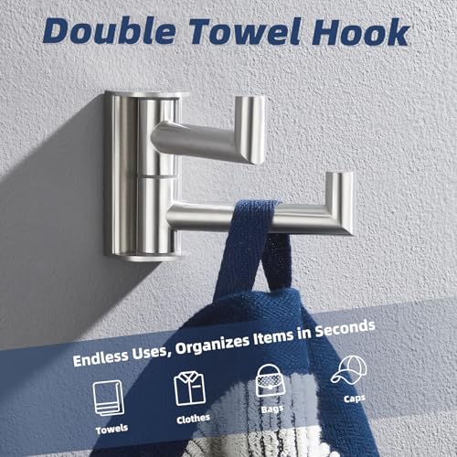 Double Swivel Towel Hook (1 Pack / Brushed Nickel)