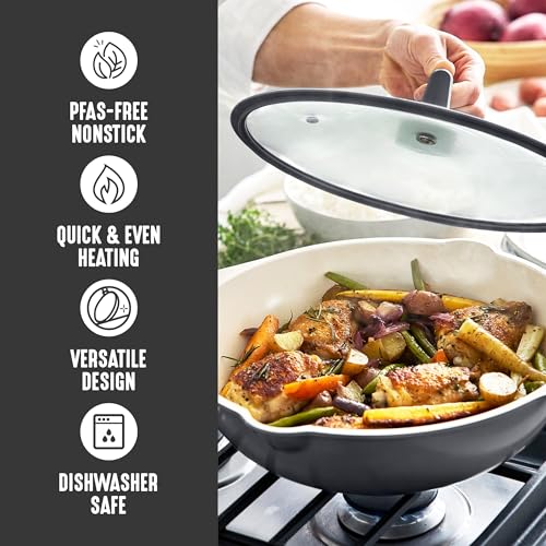 Nonstick 12” 5QT (12" Deep Skillet with Lid / Graphite)