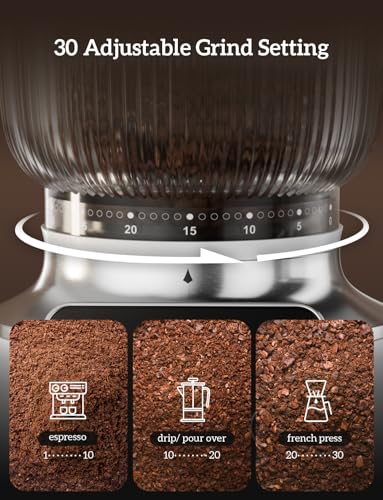 Stainless Steel Espresso Grinder with Portafilter Holder (White)