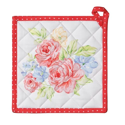 Pot Holders 100% Cotton Potholders (006 - Vintage Floral / 8" x 8" (Pot Holder Pack of 1))