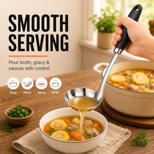 12 Inch Stainless Steel Soup Ladle (B-Silver Ladle)